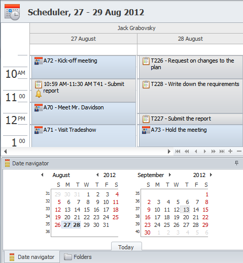 Task & Appointment calendar  Planning and scheduling events