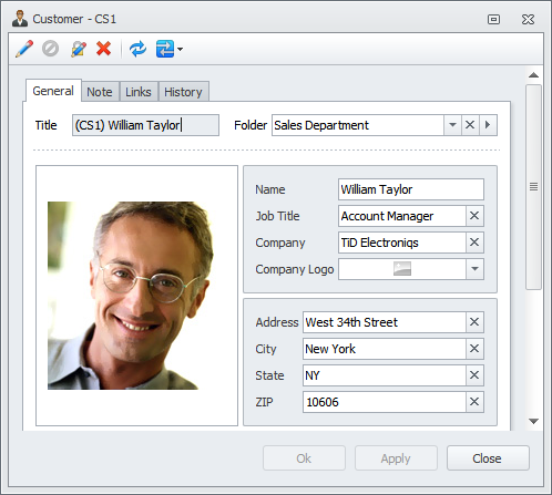 screen shot of CentriQS - business and sales management software